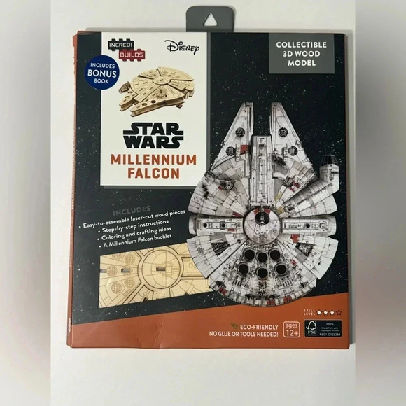 Star Wars - Millennium Falcon - Collectible 3D Wood Model - BNIB 💫 - Picture 9 of 9